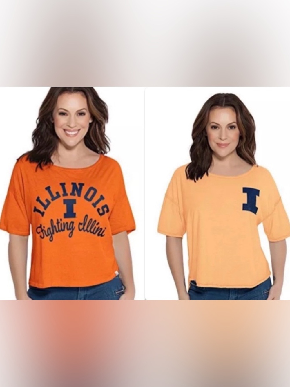 NWT [Touch by Alyssa Milano] Illinois Illini Reversible T-Shirt Women’s Sz Small
